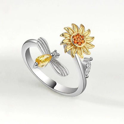 *SET X 2 ANILLO GIRASOL GIRATORIO