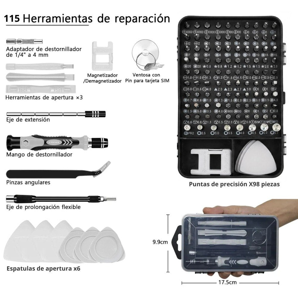 Kit De Destornillador 115 en 1 Hrm07